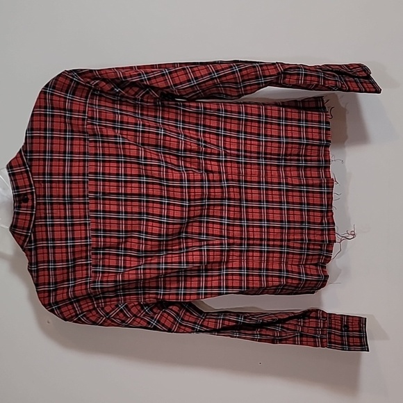 CURRENT / ELLIOTT - TELLA Shirt Red Tartan Plaid Cropped Shirt - Picture 9 of 16